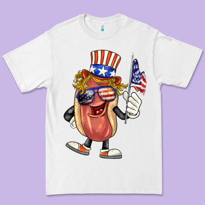 4th Of July Hot Dog Premium Tee Designed By Barkaloodesign