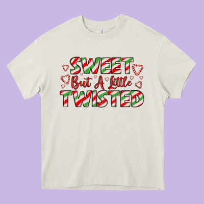 Sweet But A Little Twisted Heavy Core Tee Designed By Lillyallendesigns