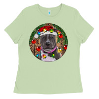 Matcha Christmas Pitbull Ladies Tee - RanaPortraitStore
