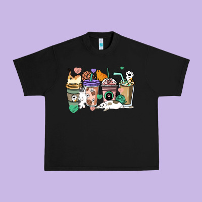 Cat Coffee Cups Urban Heavy Tee Designed By Howdyjamesfarm
