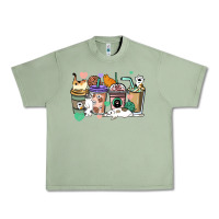 Oil Green Cat coffee cups Urban Heavy Tee - HowdyJamesFarm