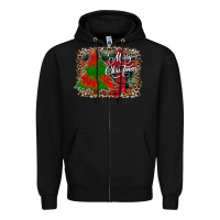 Black merry Christmas trees Zipper Hoodie - CowhideDigitalArt