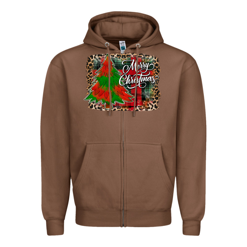 Merry Christmas Trees Zipper Hoodie by CowhideDigitalArt | Teevron