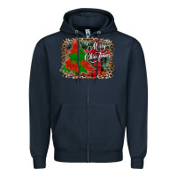 Navy merry Christmas trees Zipper Hoodie - CowhideDigitalArt