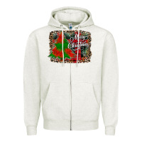 Oatmeal Heather merry Christmas trees Zipper Hoodie - CowhideDigitalArt