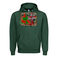 Sports Green merry Christmas trees Zipper Hoodie - CowhideDigitalArt