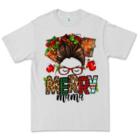 Christmas Merry Mama Messy Bun Premium Tee | Teevron