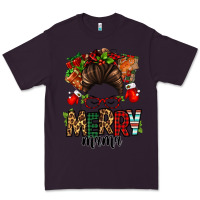 Plum Christmas merry mama messy bun Premium Tee - Jasminsmagicworld