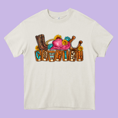 Cowgirl Heavy Core Tee Designed By Lillyallendesigns