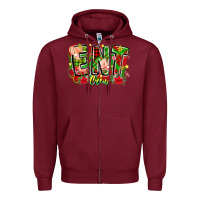 Burgundy ent crew christmas Zipper Hoodie - CowhideDigitalArt
