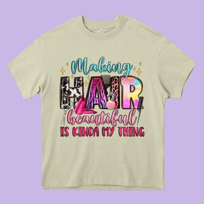 Making Hair Beautiful Is Kinda My Thing Heavy Core Tee Designed By Lillyallendesigns