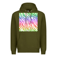 Army Green watercolor rainbow zebra seamless pattern Premium Hoodie - BundleAndBundleShop