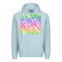 Blue Mist watercolor rainbow zebra seamless pattern Premium Hoodie - BundleAndBundleShop