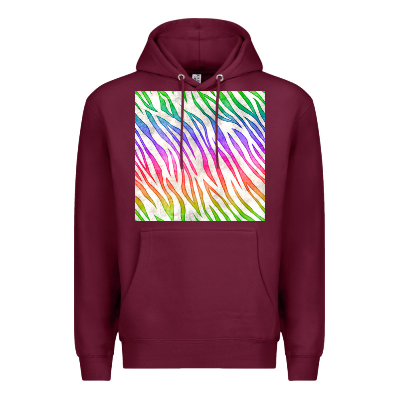 Watercolor Rainbow Zebra Seamless Pattern Premium Hoodie by BundleAndBundleShop | Teevron