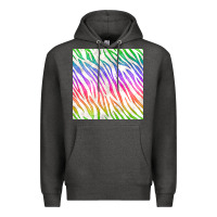 Charcoal Heather watercolor rainbow zebra seamless pattern Premium Hoodie - BundleAndBundleShop