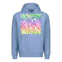 Colony Blue watercolor rainbow zebra seamless pattern Premium Hoodie - BundleAndBundleShop