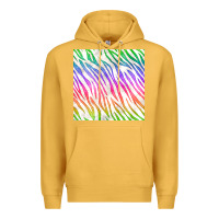 Mustard watercolor rainbow zebra seamless pattern Premium Hoodie - BundleAndBundleShop