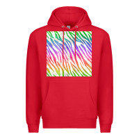Red watercolor rainbow zebra seamless pattern Premium Hoodie - BundleAndBundleShop