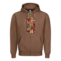 Chestnut merry christmas skeleton hand Zipper Hoodie - CowhideDigitalArt