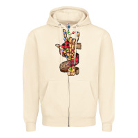 Sandshell merry christmas skeleton hand Zipper Hoodie - CowhideDigitalArt