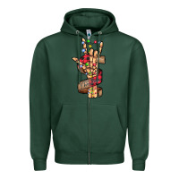 Sports Green merry christmas skeleton hand Zipper Hoodie - CowhideDigitalArt