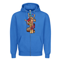 True Royal merry christmas skeleton hand Zipper Hoodie - CowhideDigitalArt