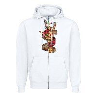 White merry christmas skeleton hand Zipper Hoodie - CowhideDigitalArt