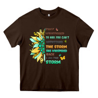 Chocolate Brown inspirational flower and quote design Heavy Core Tee - LillyAllenDesigns
