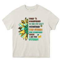 Cream inspirational flower and quote design Heavy Core Tee - LillyAllenDesigns