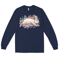Navy Easter Bunny leopard Easter Day Long Sleeve Tee - HowdyJamesFarm