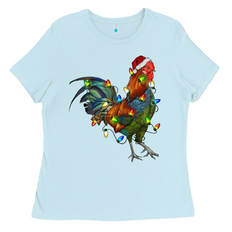 Christmas Lights Rooster Ladies Tee by RanaPortraitStore | Teevron