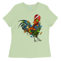 Matcha Christmas Lights Rooster Ladies Tee - RanaPortraitStore