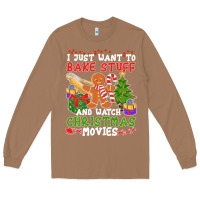 Toasted Coconut I Just Want To Bake Stuff And Watch Christmas Movies Long Sleeve Tee - minhPixels