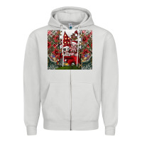 Dove Grey merry Christmas Zipper Hoodie - CowhideDigitalArt