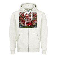 Oatmeal Heather merry Christmas Zipper Hoodie - CowhideDigitalArt