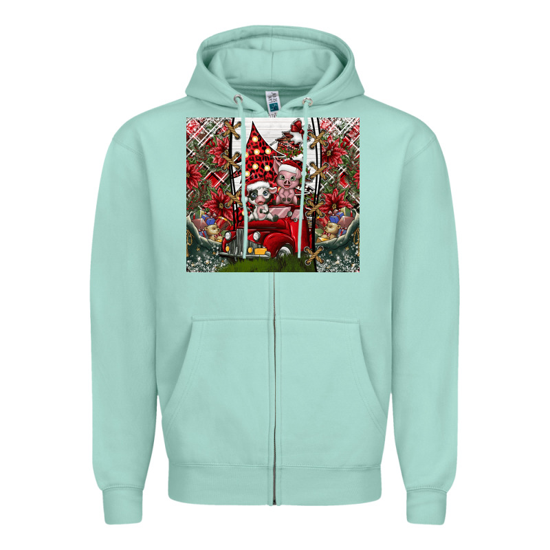 Merry Christmas Zipper Hoodie by CowhideDigitalArt | Teevron