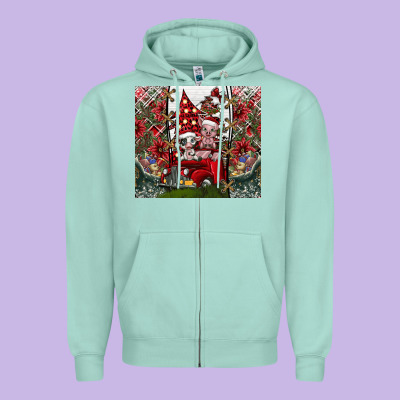 Merry Christmas Zipper Hoodie Designed By Cowhidedigitalart