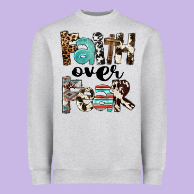Faith Over Fear Heavyweight Sweatshirt Designed By Fadigitalartstudio