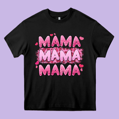 Mama Mama Mama Valentine's Day Heavy Core Tee Designed By Lillyallendesigns