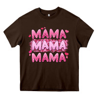 Chocolate Brown mama mama mama valentine's day Heavy Core Tee - LillyAllenDesigns