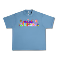 Pebble Blue boho retro floral mama Urban Heavy Tee - TumblerDesignByShophia