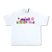 White boho retro floral mama Urban Heavy Tee - TumblerDesignByShophia