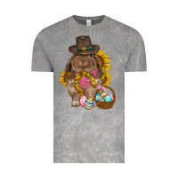 Cloud Rock Western Rabbit with sunflowers Easter Day Vintage Tee - HowdyJamesFarm