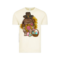 Western Rabbit With Sunflowers Easter Day Vintage Tee | Teevron