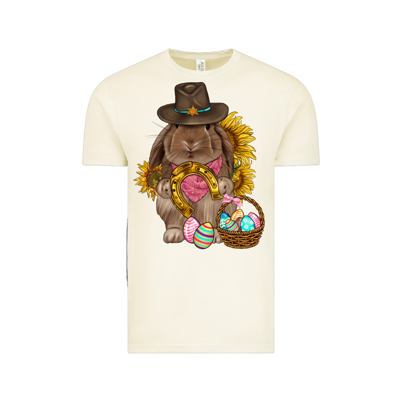 Western Rabbit With Sunflowers Easter Day Vintage Tee by HowdyJamesFarm | Teevron