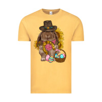 Vintage Mustard Western Rabbit with sunflowers Easter Day Vintage Tee - HowdyJamesFarm