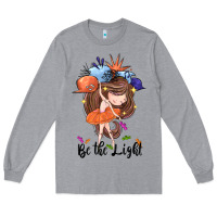 Heather Grey Be the light Long Sleeve Tee - CowGirlArtShop