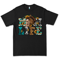 Black western momlife skull with bandana Premium Tee - Jasminsmagicworld