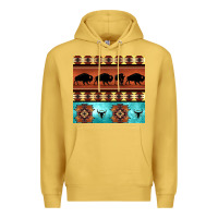 Antique Gold native american aztec seamless pattern 2 Premium Hoodie - BundleAndBundleShop