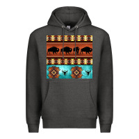 Charcoal Heather native american aztec seamless pattern 2 Premium Hoodie - BundleAndBundleShop